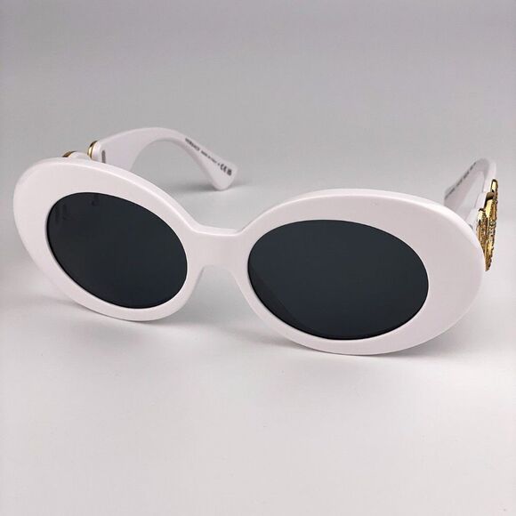 NEW Versace VE4426BU 314/87 MAXI MEDUSA BIGGIE White Dark  Gray Oval Sunglasses - Picture 5 of 12